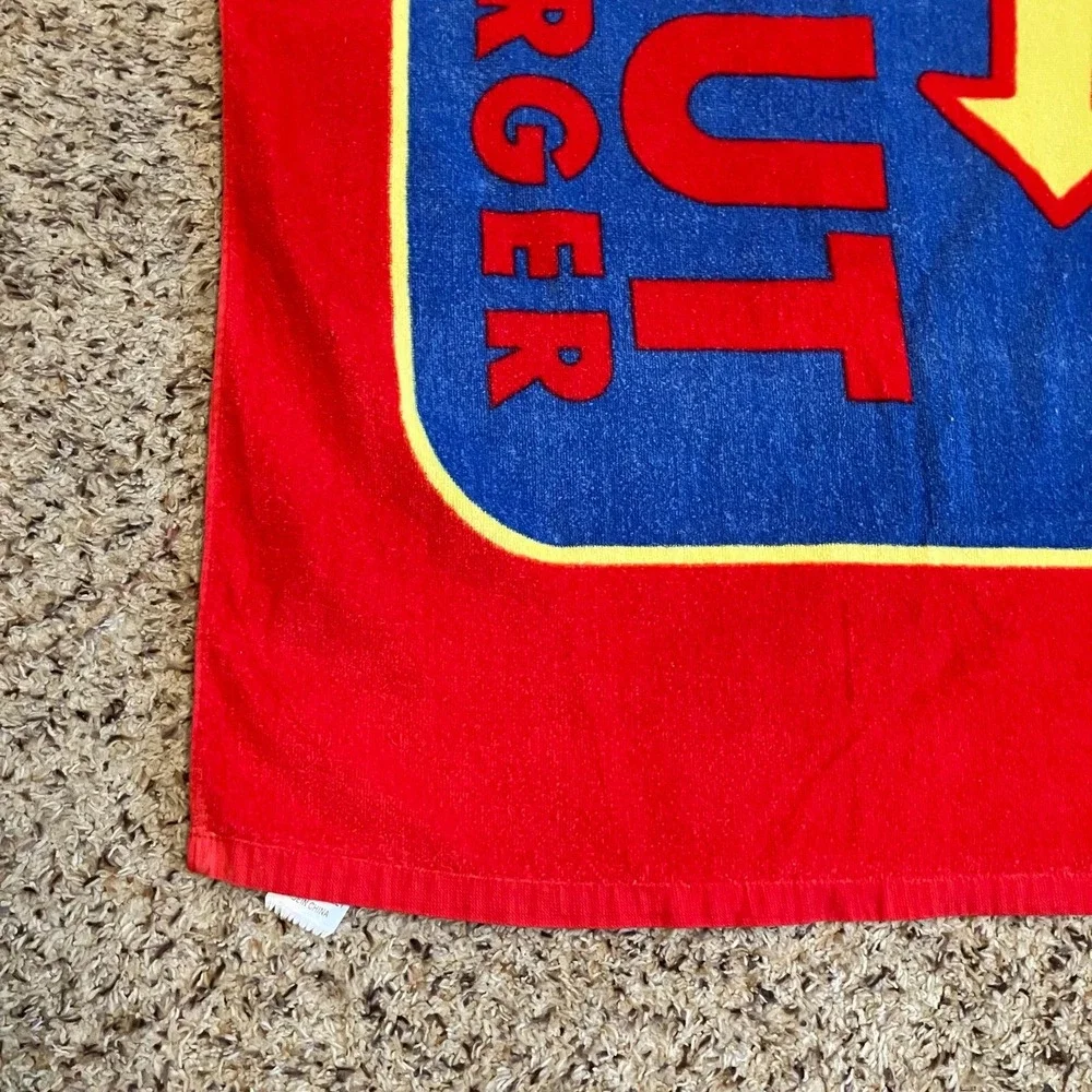 IN-N-OUT BURGER 100% Cotton Beach Bath Towel Red & Blue 57 x 29